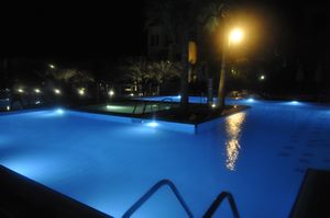 Pool and Jacuzzi Lights at night