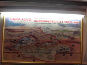 Map of Sarajevo under siege