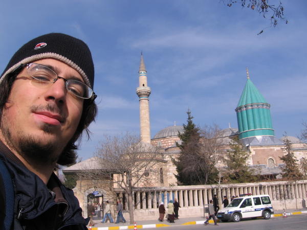 Self portrait in front of Mevlana Mosque
