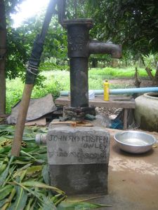 The well we installed in Lvea Aem complete with our names inscribed