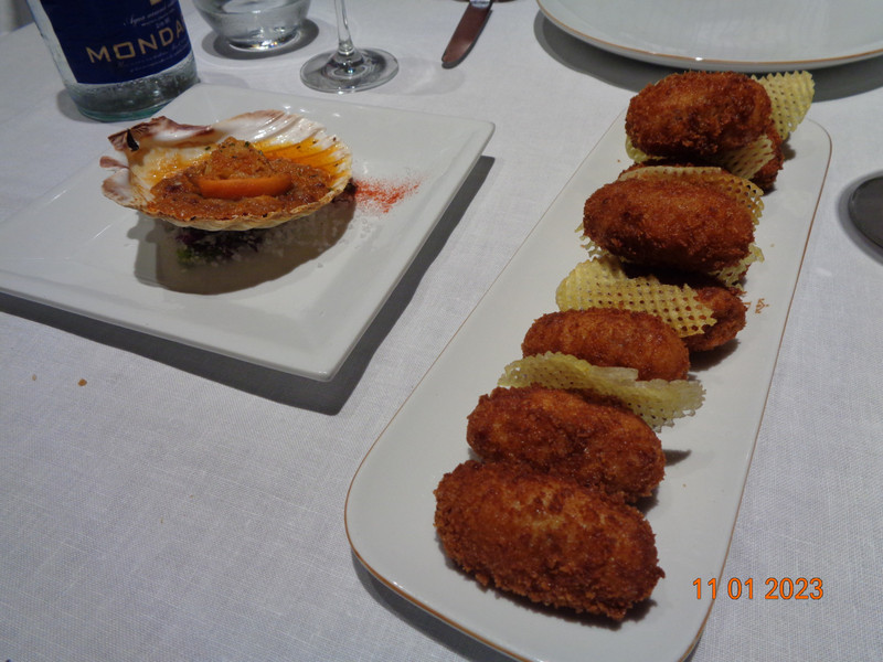 Baked Scallops & Croquettes