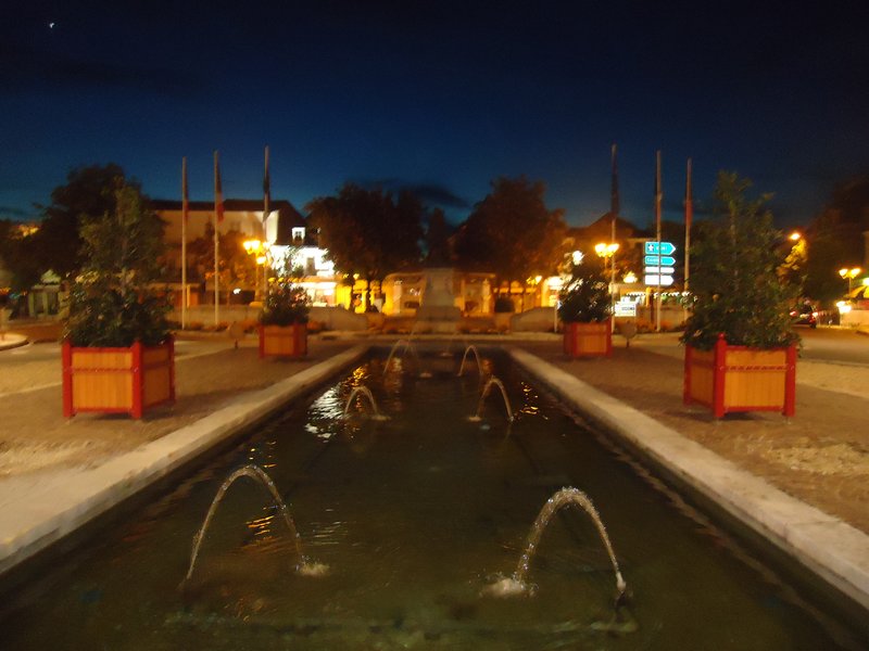 The main square at night
