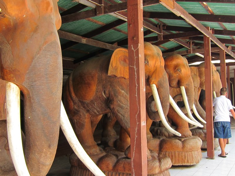 They carve life sized elephants