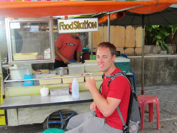 Andy at the food stall