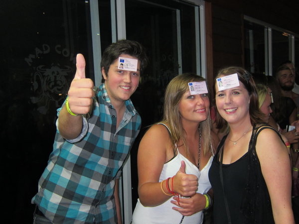 They told us to stick our ID'S on our heads!
