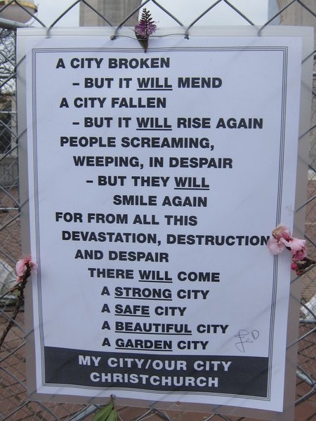 Poems attached to the fences