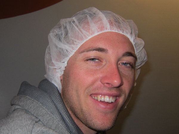 Andy in his hairnet!