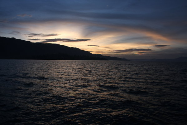 Sunset towards Samosir