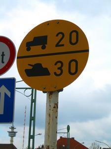 Tank Speed Sign in Bremerhaven