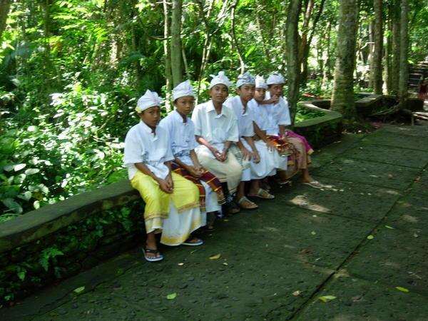 Boys hanging out in the Monkey Forest