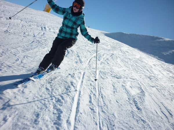 one legged skiing