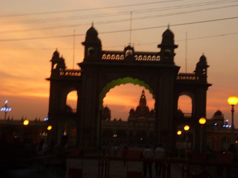 Sunset behind the palace gate