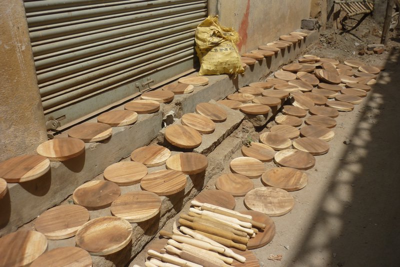 chapatti plates out to dry