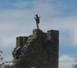 Vigilant viking atop one of the Torres