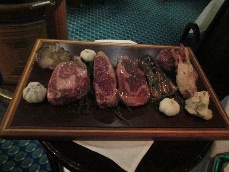 Meat selection in steakhouse