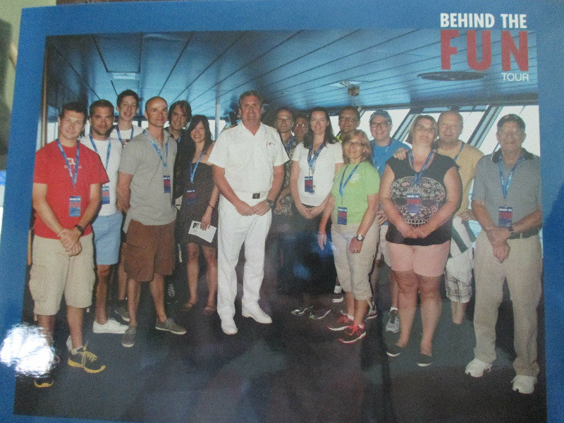 Tour group with ship Captain