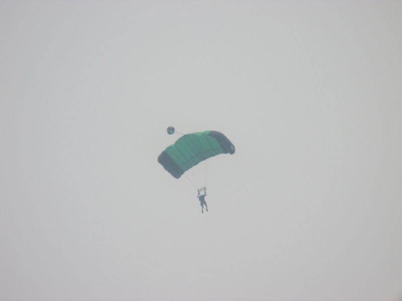 Safely deployed parachute