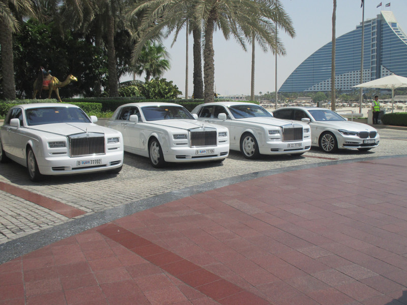 Burj Al Arab private transfer vehicles - Rolls Royces and BMW