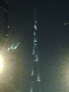 Nightime view of Burj Khalifa