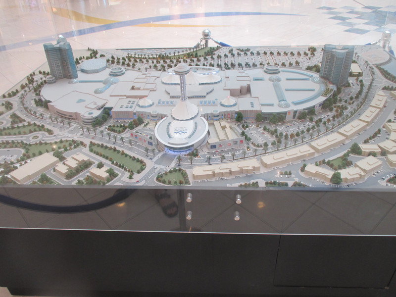 Model of the mall and surrounding areas