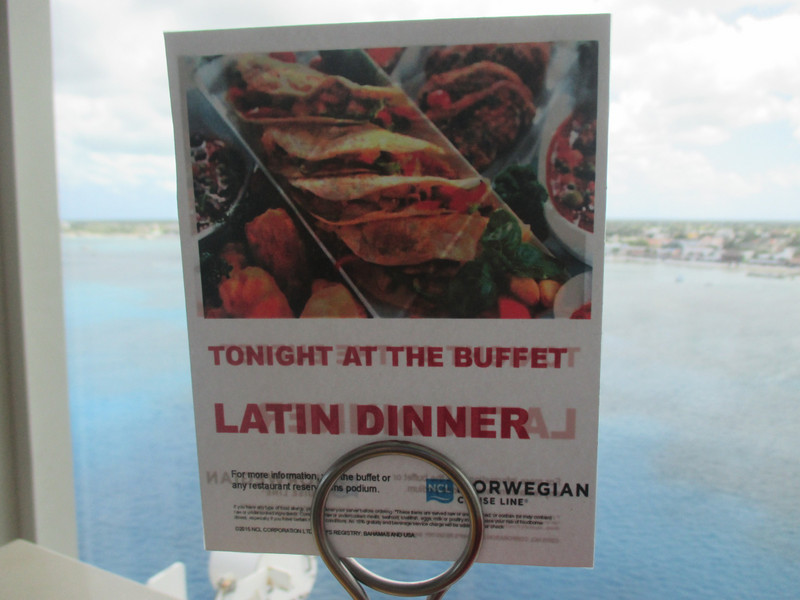 Latin dinner in buffet tonight