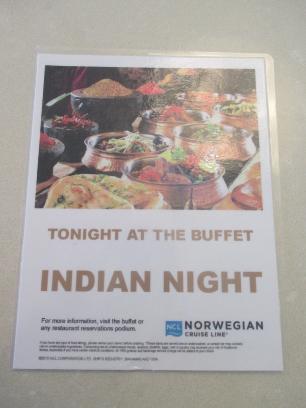 Indian night in the buffet tonight