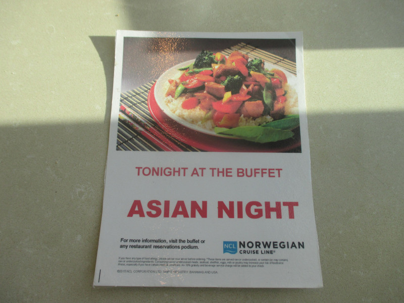 Asian night in the buffet tonight