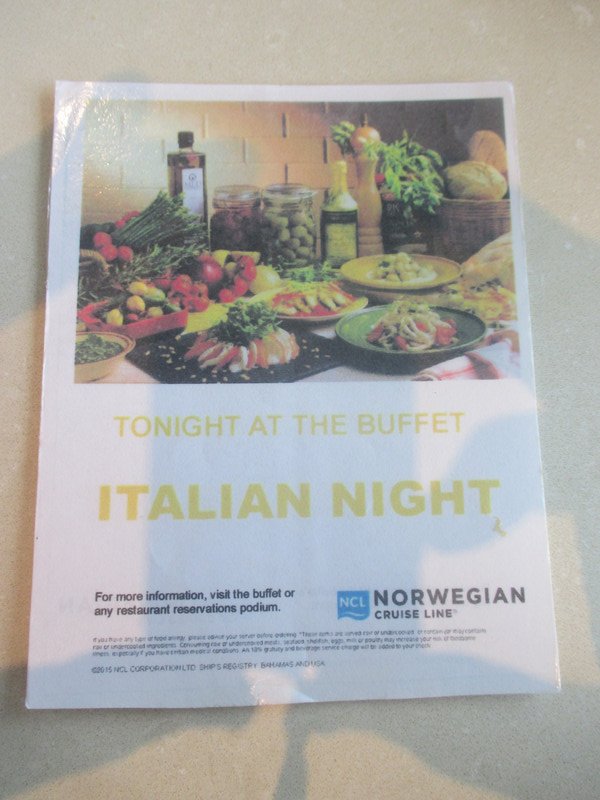 Italian night in the buffet tonight