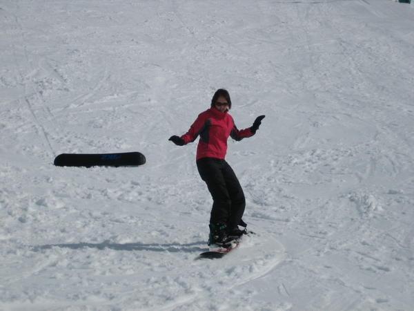 Nadine carving  up the slopes