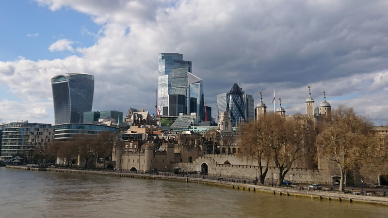 The Tower of London and City of London Skyscrapers