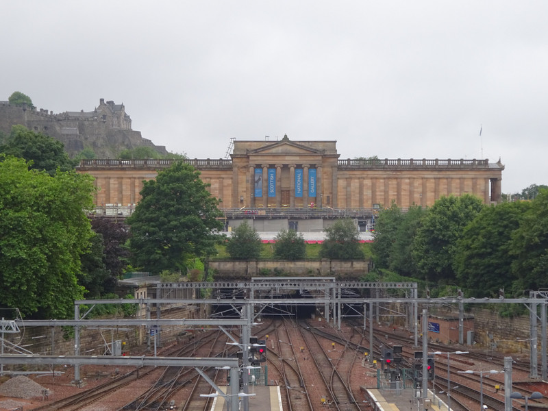 Scottish National Gallery, over Edinburgh Waverley station