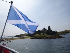 Scottish Flag and Inchcolm Abbey
