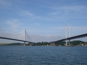 Queensferry Crossing and Forth Road Bridge