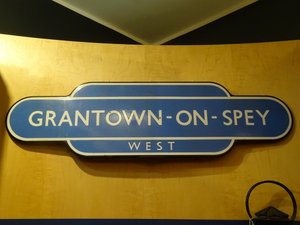 Old British Rail station sign for Grantown-on-Spey West