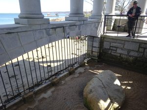 Plymouth Rock and US National Park Ranger