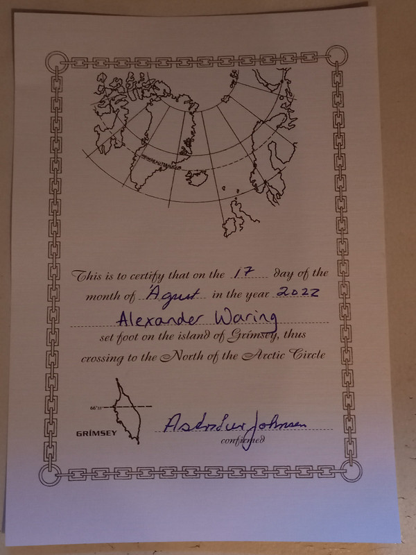 My "I've Been to the Arctic Circle" Certificate