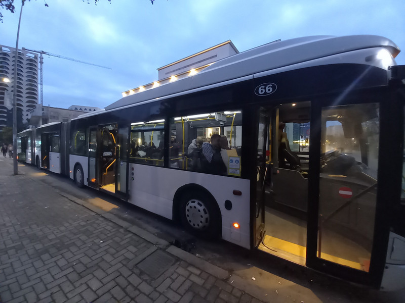 A Double Bendy Bus, Tirana