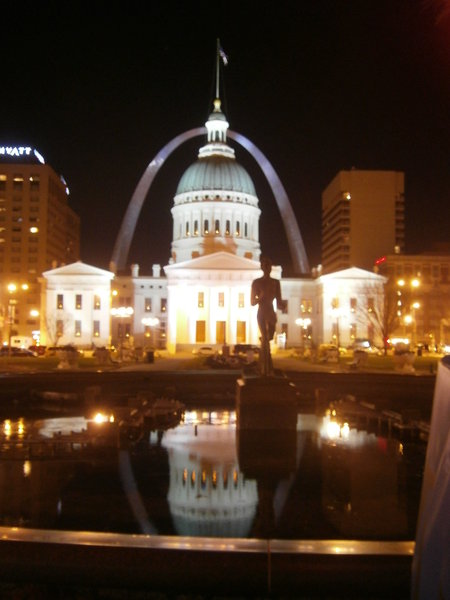 Old Courthouse and Arch by Night