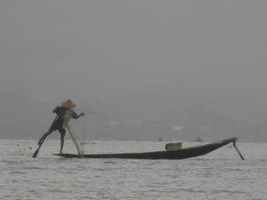 Leg-Paddling Fisherman