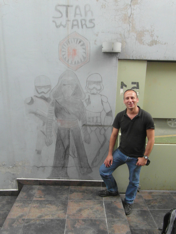 One of Ernesto's two hand-painted Star Wars murals