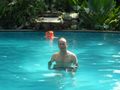 Relaxing in the Hacienda Tijax's Pool