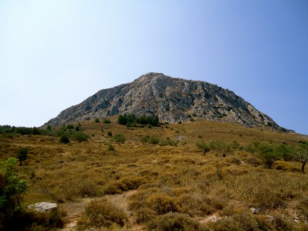 Looking back up to the Acrocorinth after we hiked back down (it was a hugggeee hill)