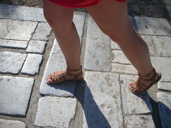 My REAL greek shoes on the same marble ground that Socrates walked on (well at least that's what I'm telling myself)