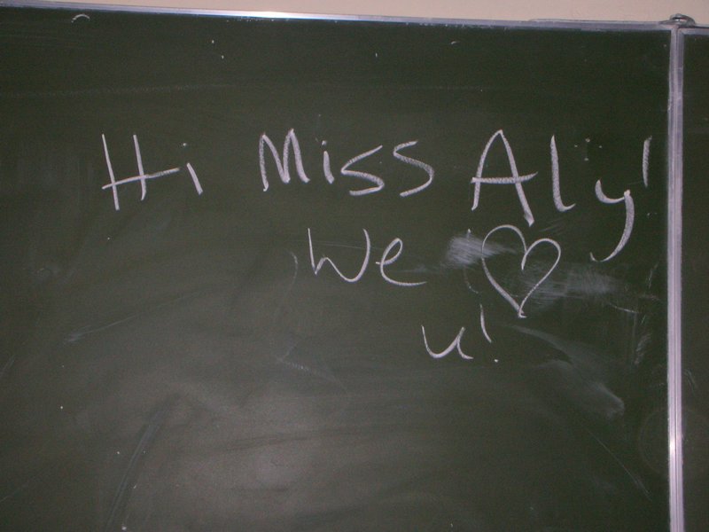 An awesome note my students had written on my board today! (trying to get out of a test... )