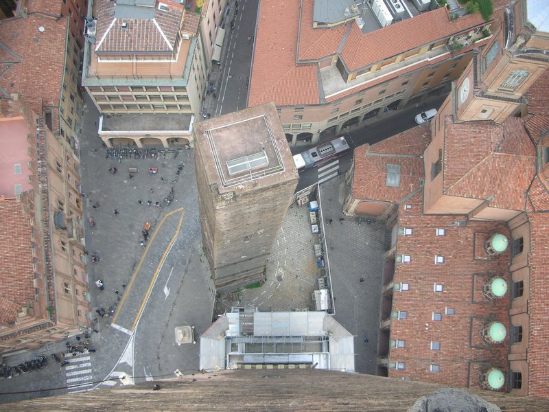 Looking down onto the 2nd smaller leaning tower.