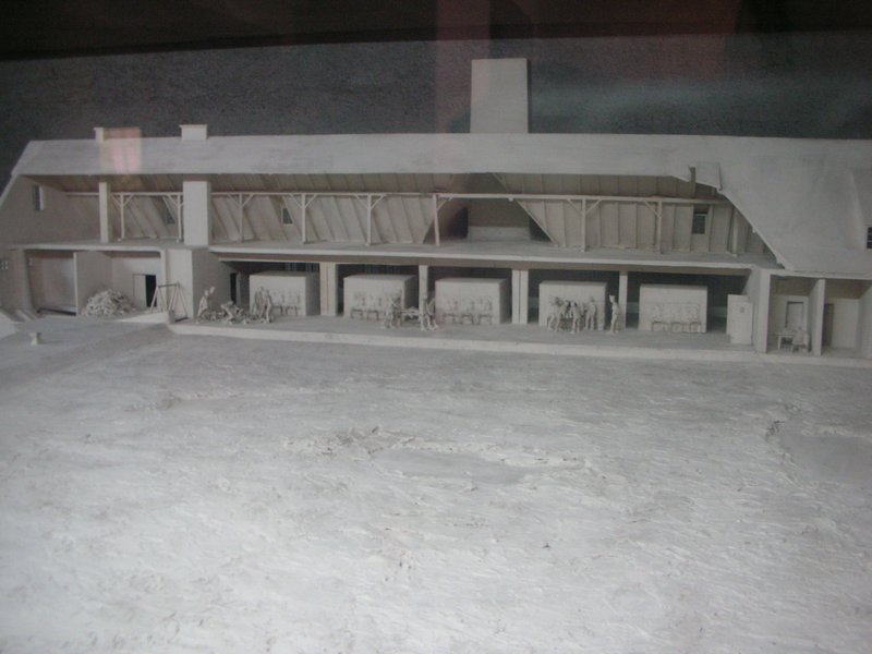 A model of the crematorium that was destroyed in Birkenau