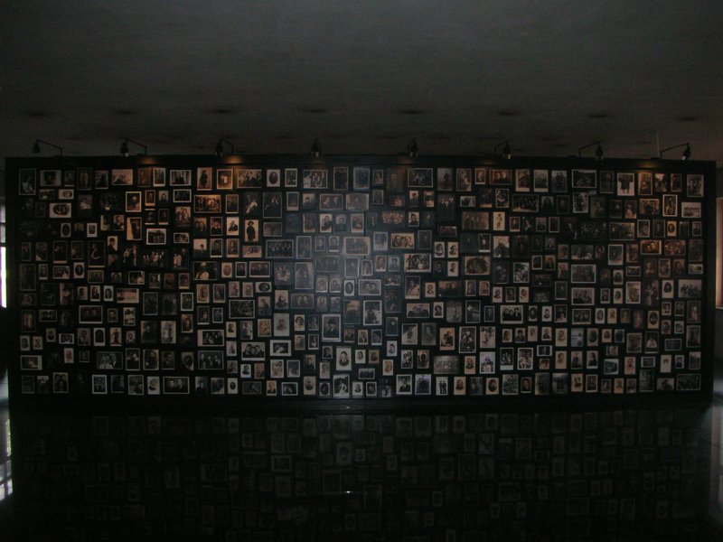 Photos in the museum at Birkenau