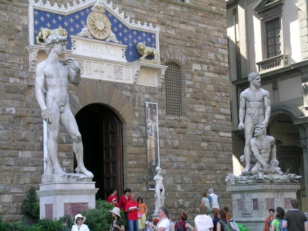 Outside the Uffizi