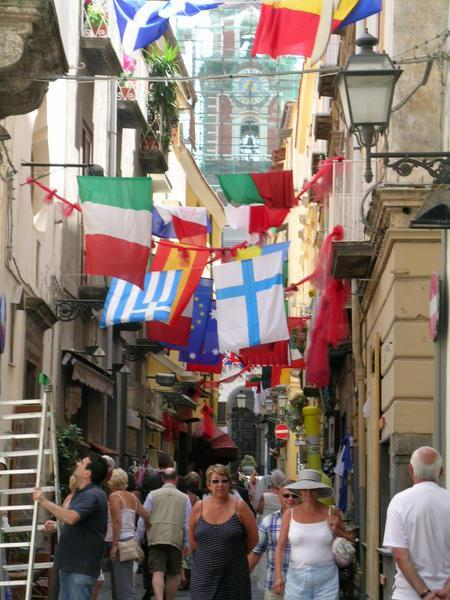 Looking down a street in Sorrento