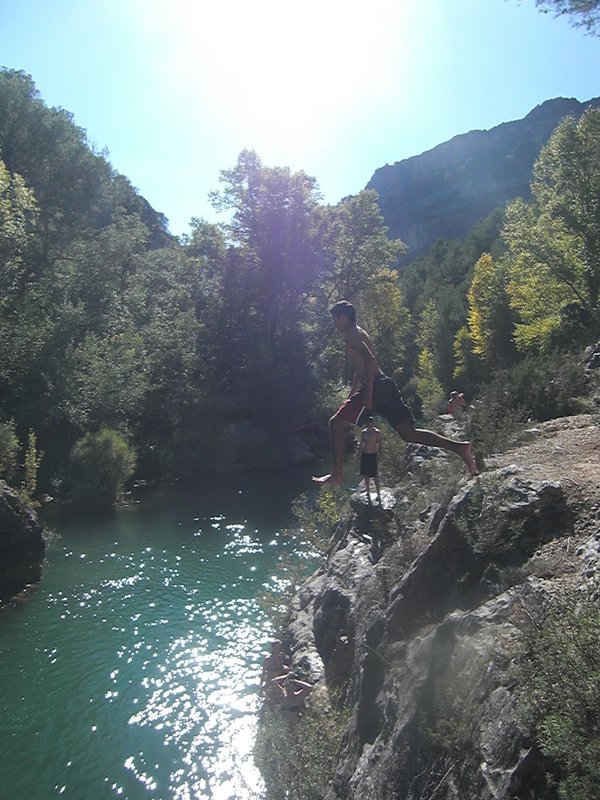 Cliff jumping into the FREEZING water